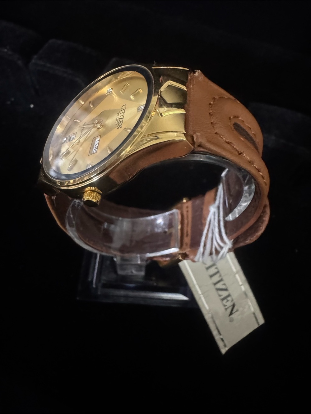 Citizen Gold Tone Watch with Brown Strap - Picture 5 of 7